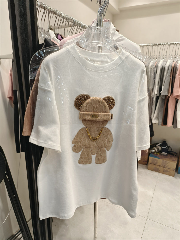 Cartoon Peplum Women's Printed Half Sleeve T-Shirt
