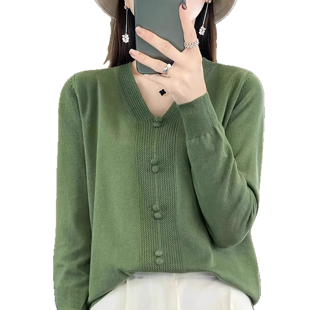 V-neck Casual Versatile Women's Plus Size Sweater