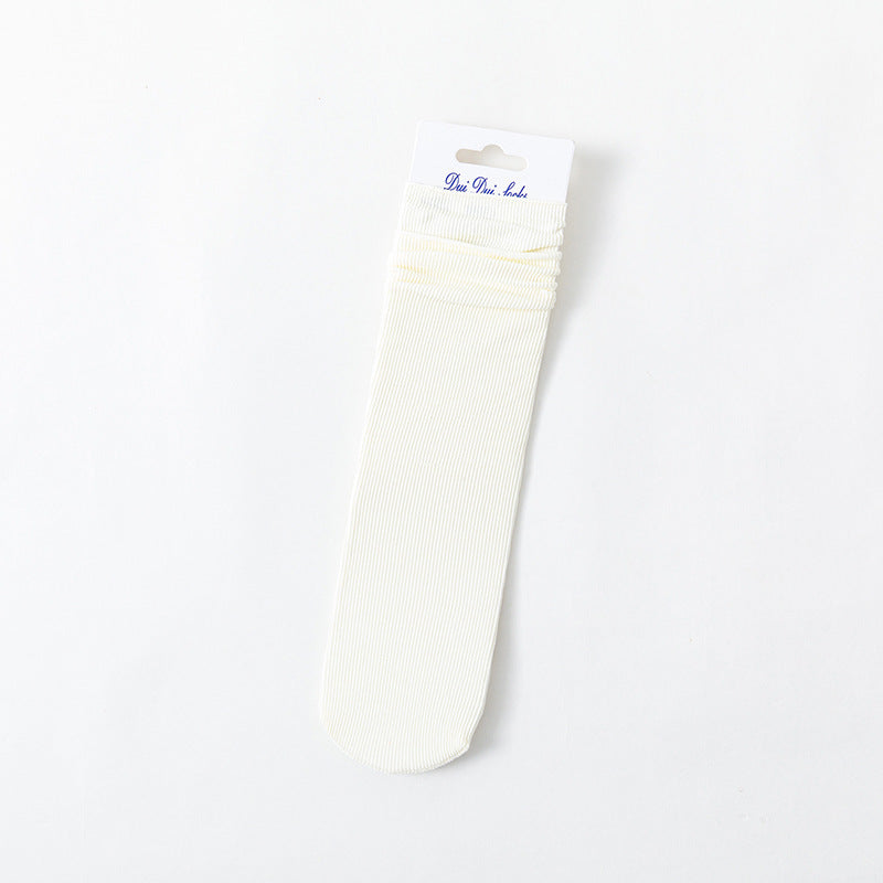 Ladies Velvet Solid Color Loose Mouth Socks