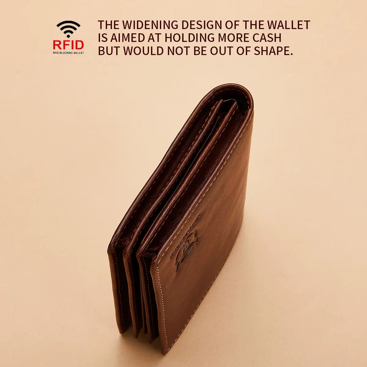 New 100% Leather Men'S Wallet High Quality Product Leather Men'S Wallet Multifunctional Card Slot Short Wallet QB017