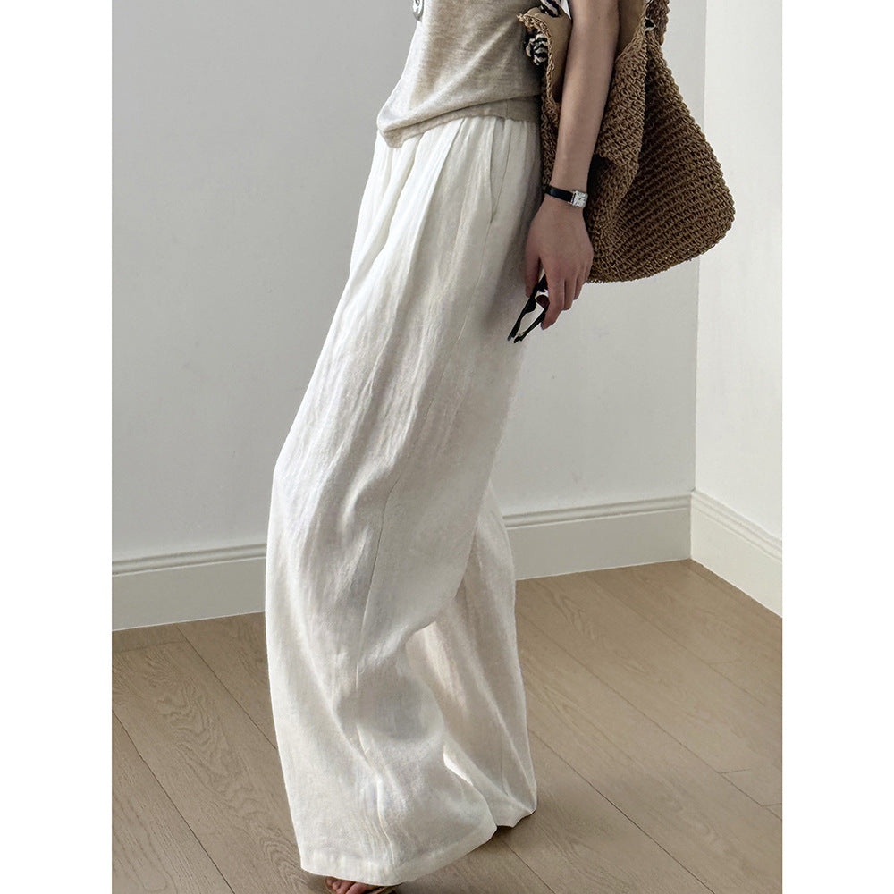 Thin Drape Slim-fit Wide-leg Pants