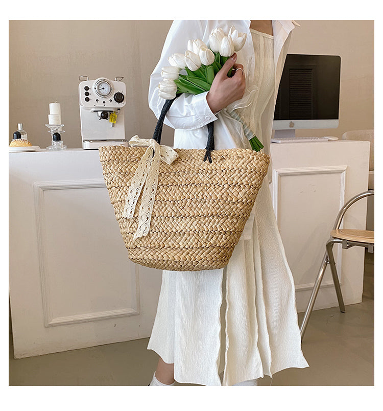 Women's Fashion Vegetable Basket Woven Shoulder Bag