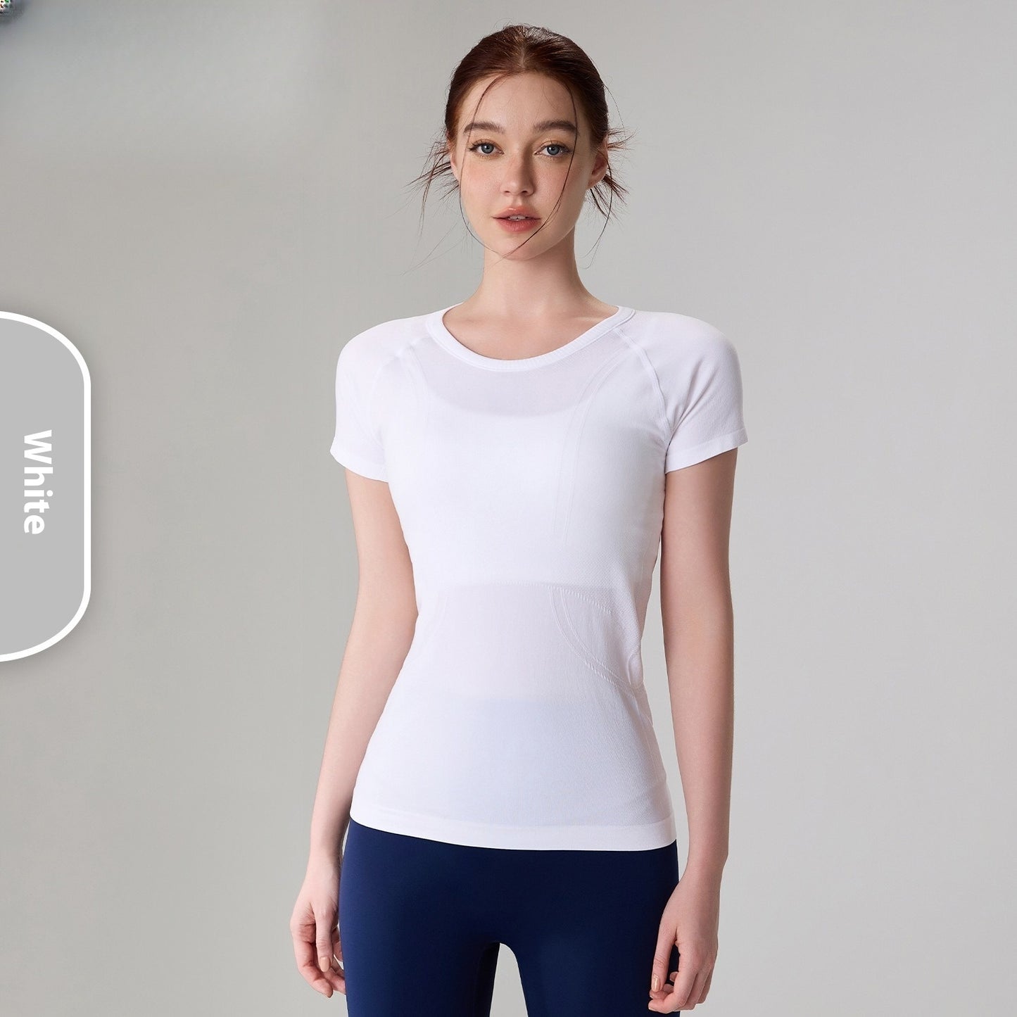 Seamless Antibacterial Nude Feel Slim Fit Yoga Jacket Short Sleeve