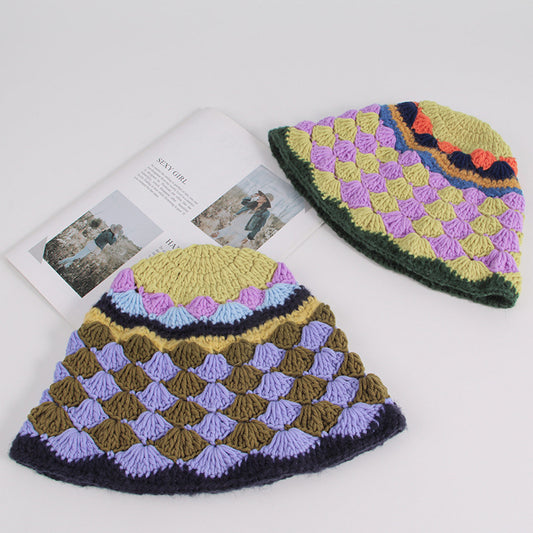 Women Outdoor Short Brim Windproof Wool Beanie