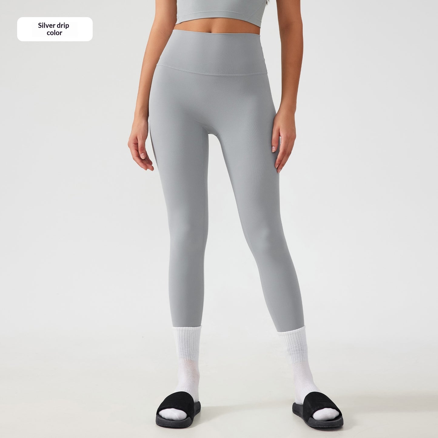 One Size Fits All Nude-Feel High-Waist Yoga Pants Tummy-Control Hip-Lifting For Fitness