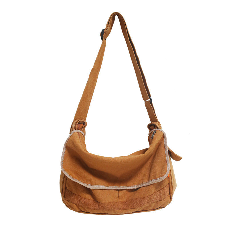 Simple Style Solid Color Tooling Single Shoulder Messenger Bag
