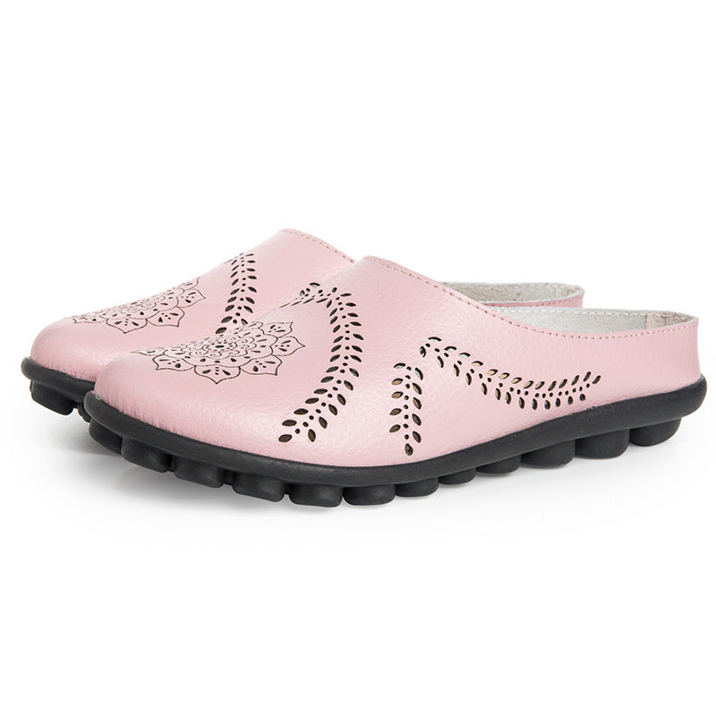 Women's Fashion Casual Solid Color Leather Shoes