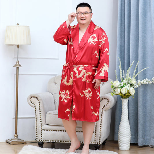 Couple Pajama Suit Loose Silk
