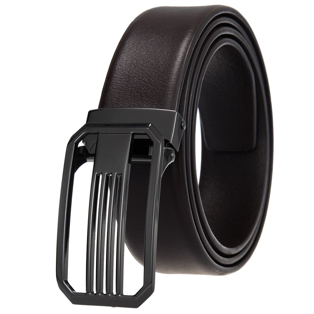 Pin Buckle Belt Two-layer Cowhide Punching Belt