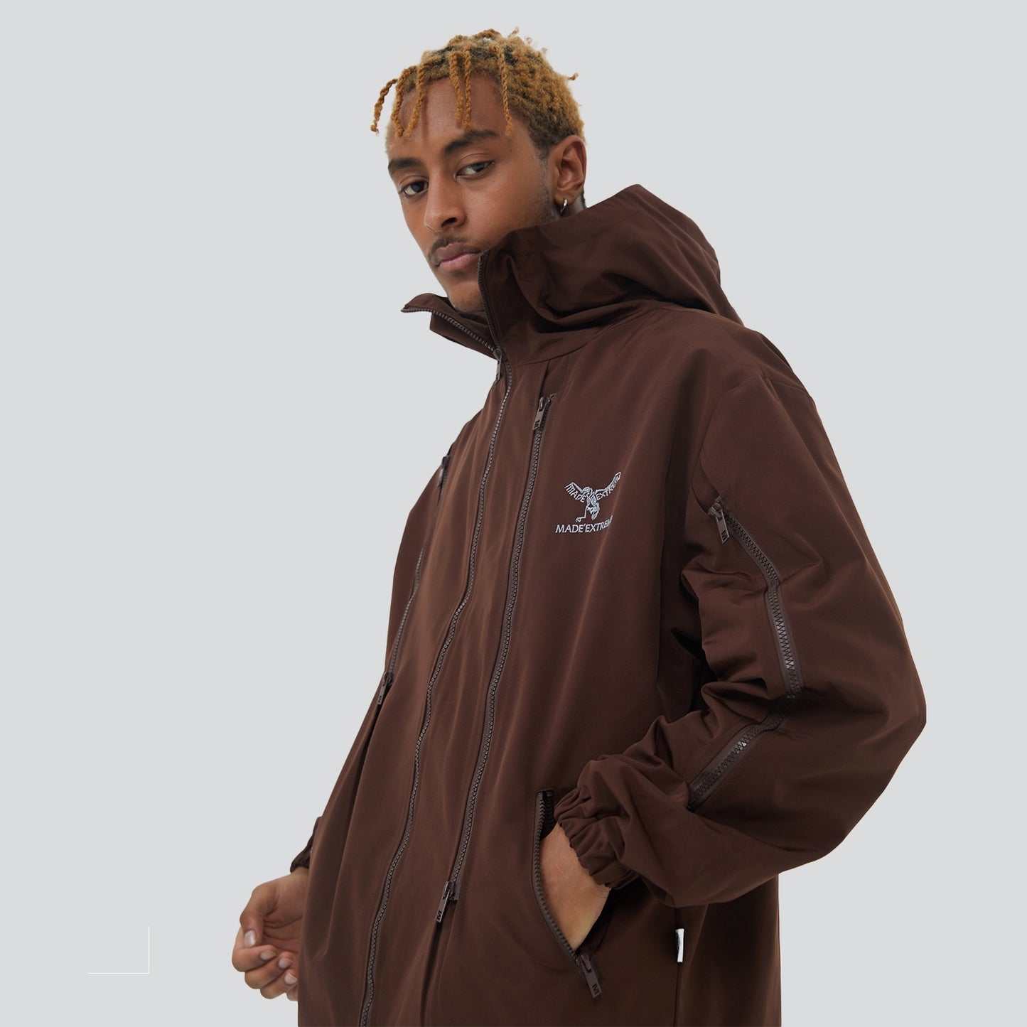 Outdoor Functional Windproof Multi Zipper Vintage Coat