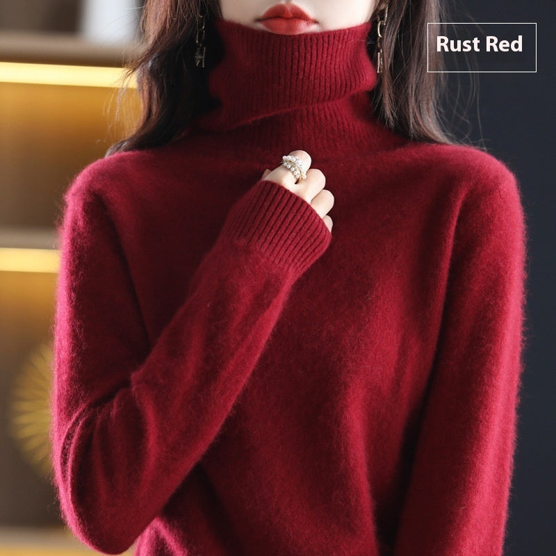 High Neck Inner Wear Loose Cashmere Knitted Bottoming Shirt