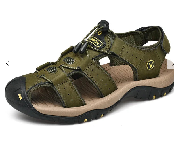 Plus Size Outdoor Men's Leather Sports Sandals