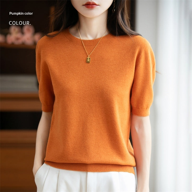 Women's Loose Casual Short-sleeved Minimalist Sweater