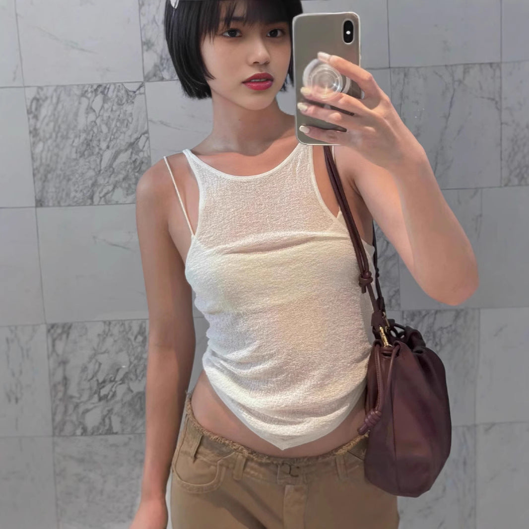 Irregular Fitted Camisole Two-Piece Set For Women