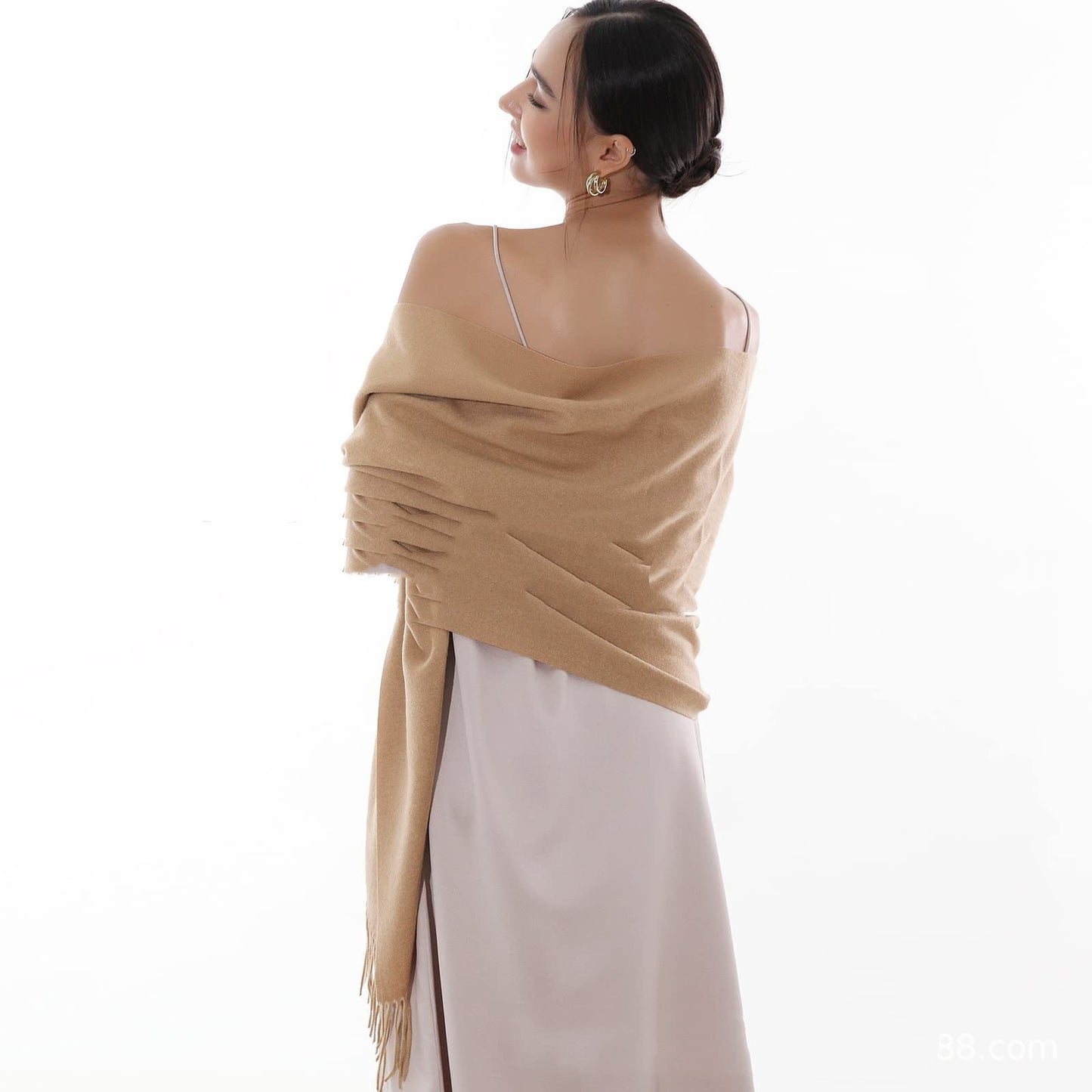 Women's Cashmere-like Scarf Solid Color Tassel Simple All-match Wrap