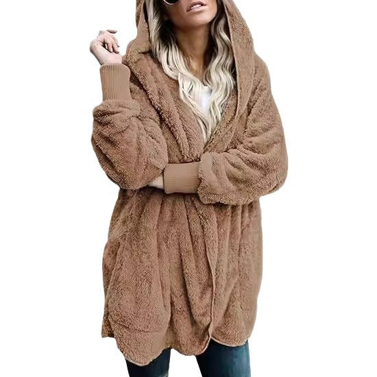 Fashion Women's Wear Plaid Coat Thickened