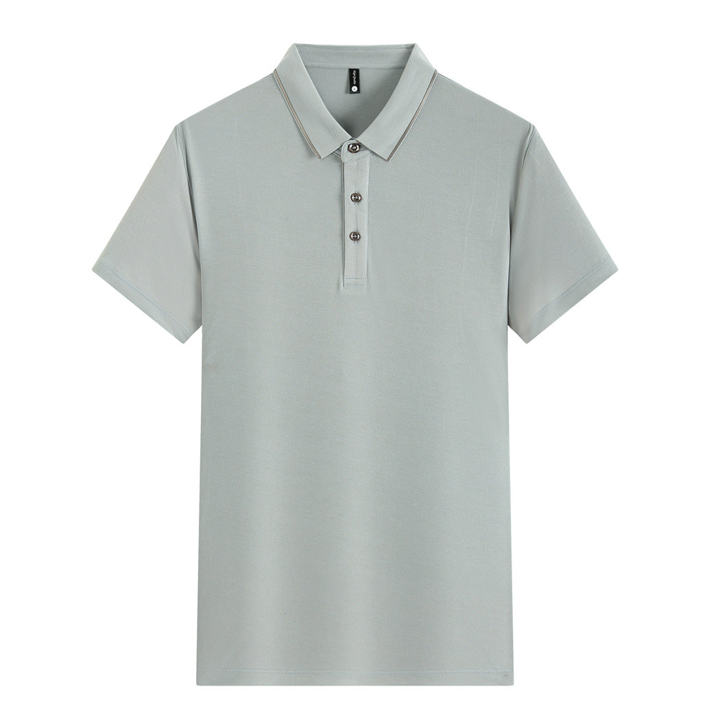 Combed Tight Mercerized Cotton Silver Polo Shirt