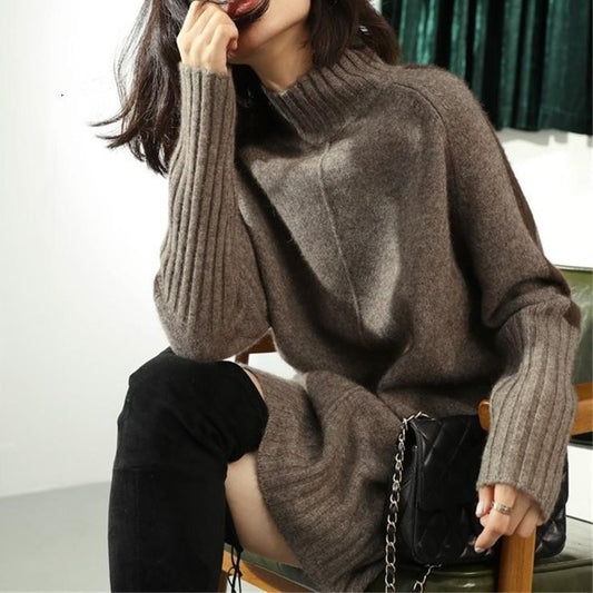 Women's Autumn Half Turtleneck Color-matching Dress Sweater