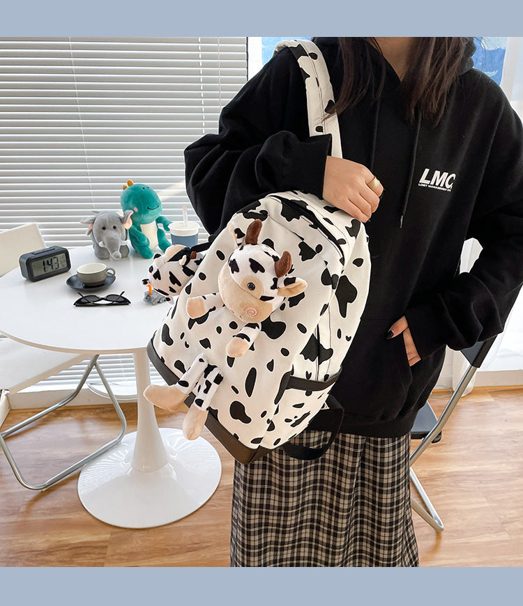 Cartoon Cow Doll Girl's Schoolbag Personalized Backpack