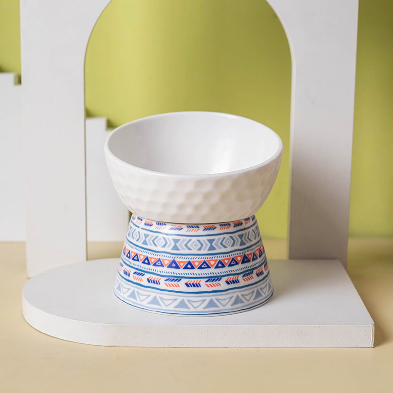 Pet Ceramic High Foot Protective Cervical Bowl