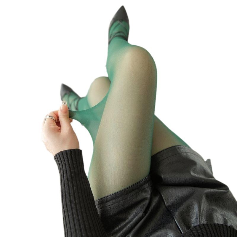 Women's Pure Pure Color Cored Silk Ultra-thin Transparent Stockings