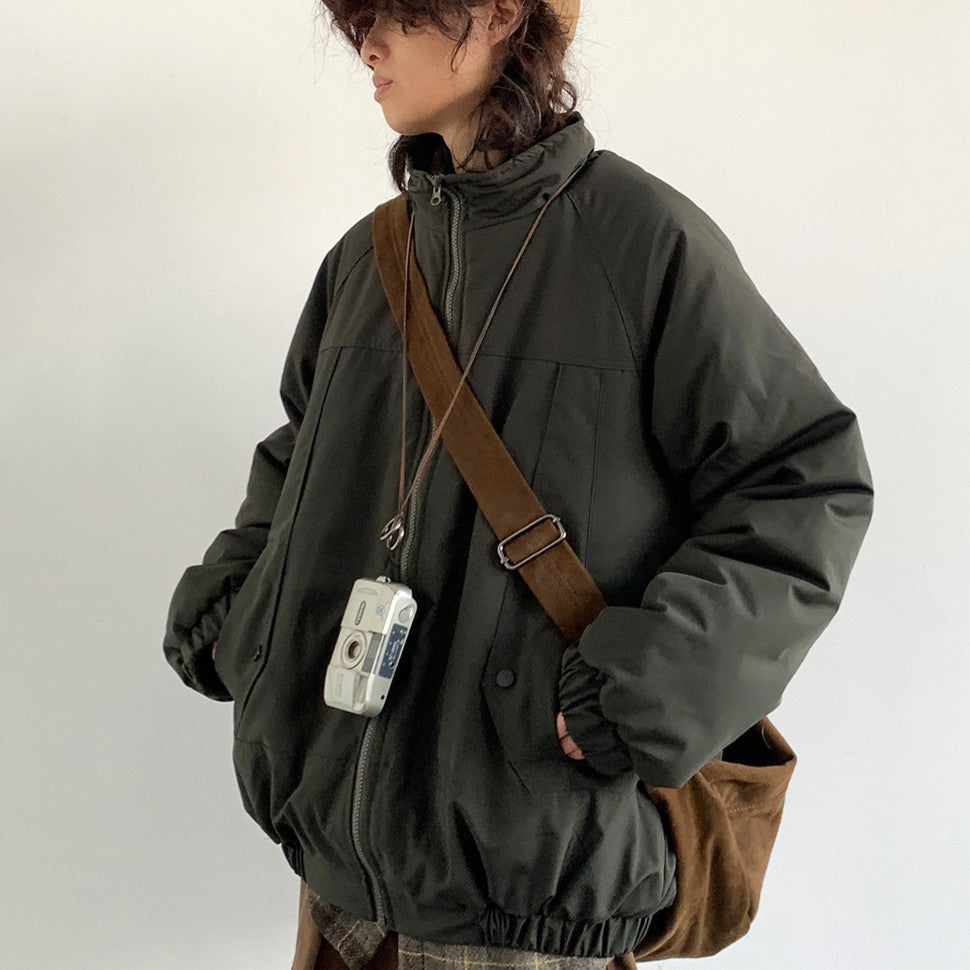 Japanese-style Retro Personality Cotton Coat With Solid Color