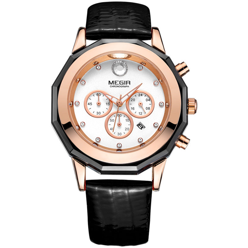 Multi-function Diamond-inlaid Calendar Large Dial Ladies Watch