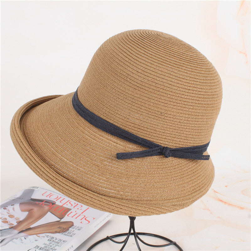 Simple Curled Bow Sunshade Hat