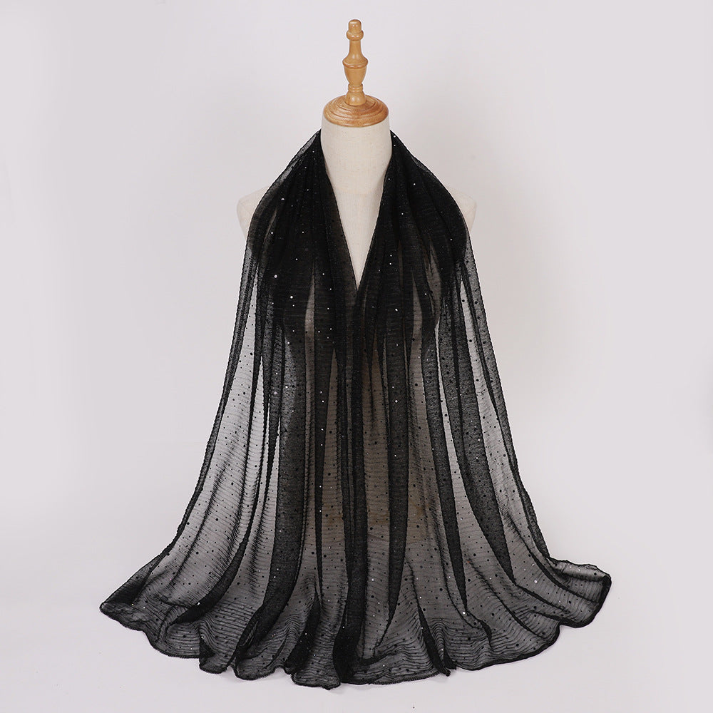 Closed-toe Sequined Shawl Scarf