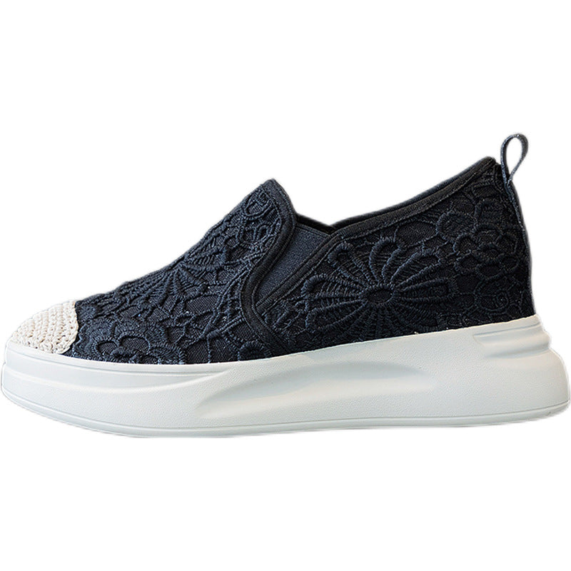 Fisherman's Shoes, Women's Inner Heightening Loafers, Foot Lace, Lightweight And Breathable