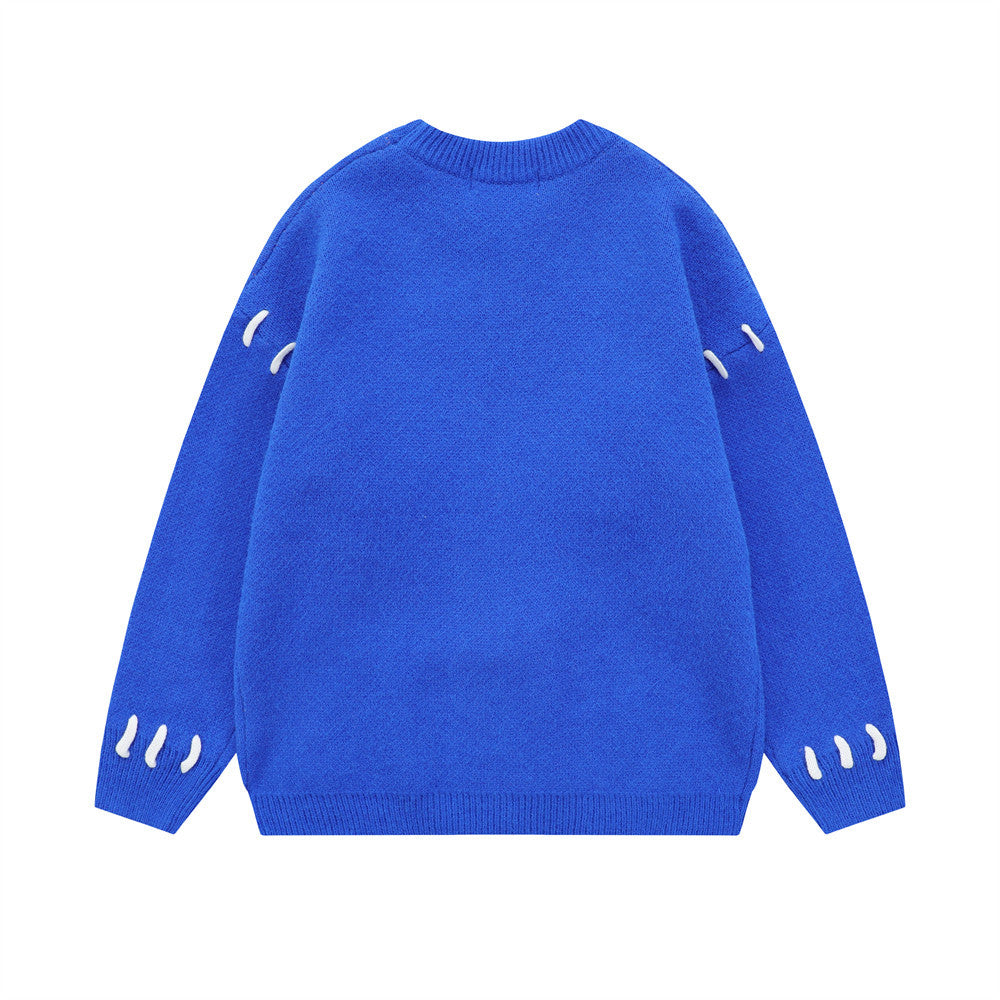 Sewn Design Feel Flower Pullover Sweater Men
