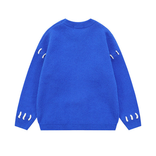 Sewn Design Feel Flower Pullover Sweater Men