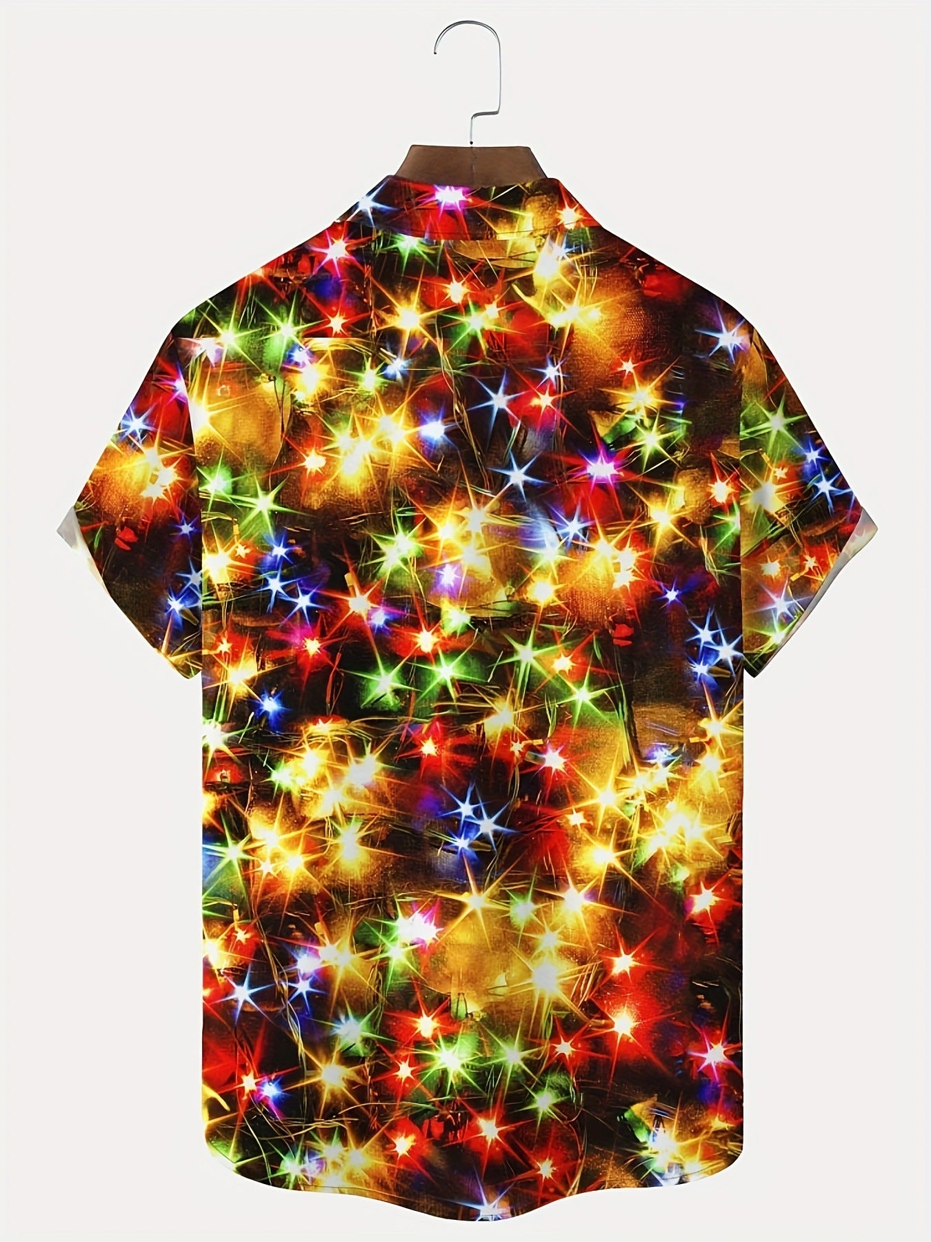 Digital Printing Men's Plus Size Button Pocket Short Sleeve Shirt