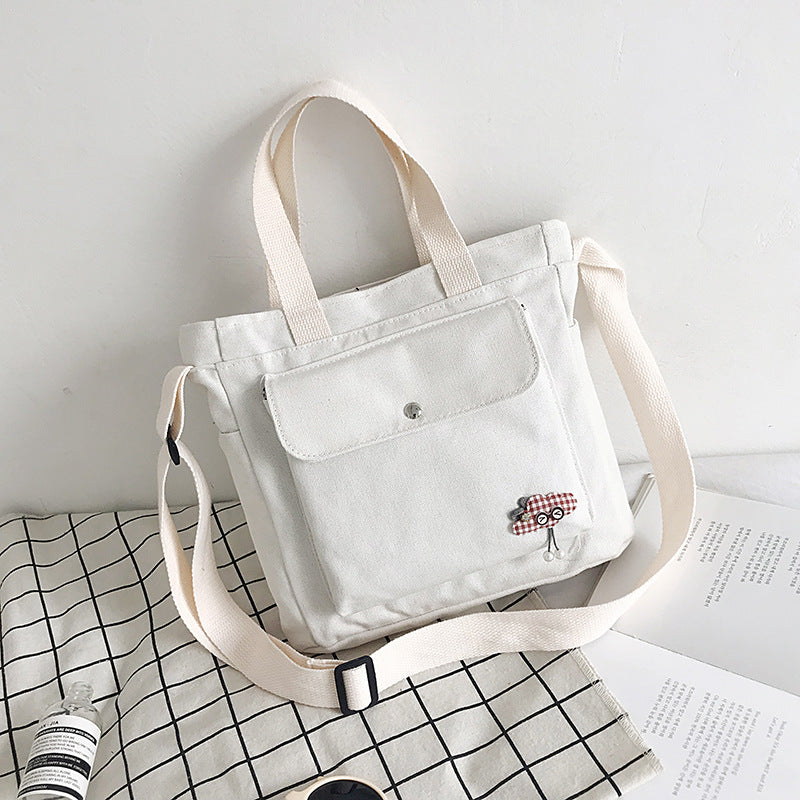New Style Simple Portable Women's Diagonal Canvas Bag
