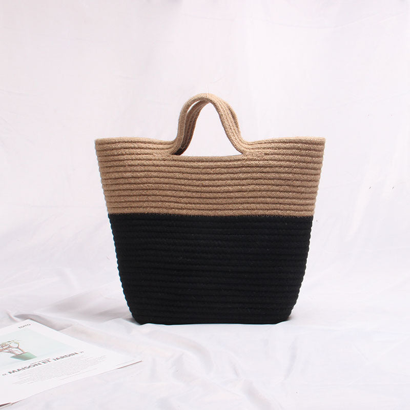 European And American Fashion Color Matching Straw Bag