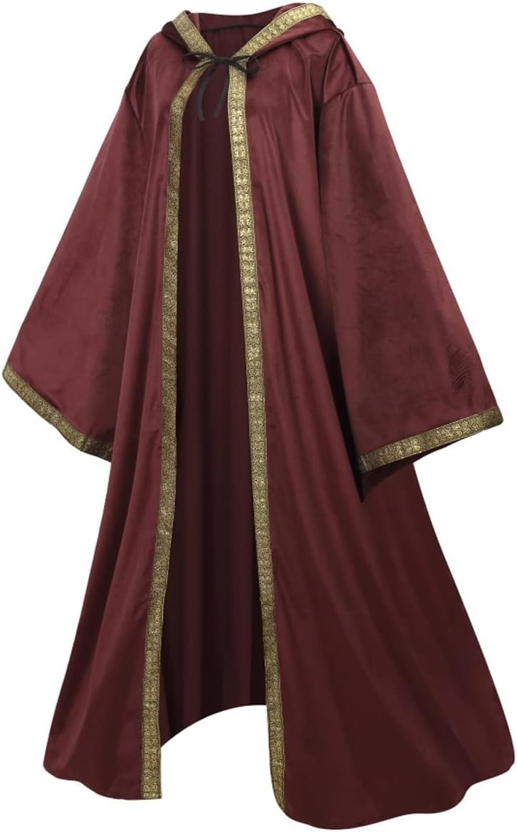 Medieval Halloween Cloak Character Hooded Sleeved Robe