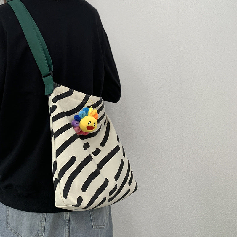 Women's One Shoulder Portable Large Capacity Messenger Canvas Bag