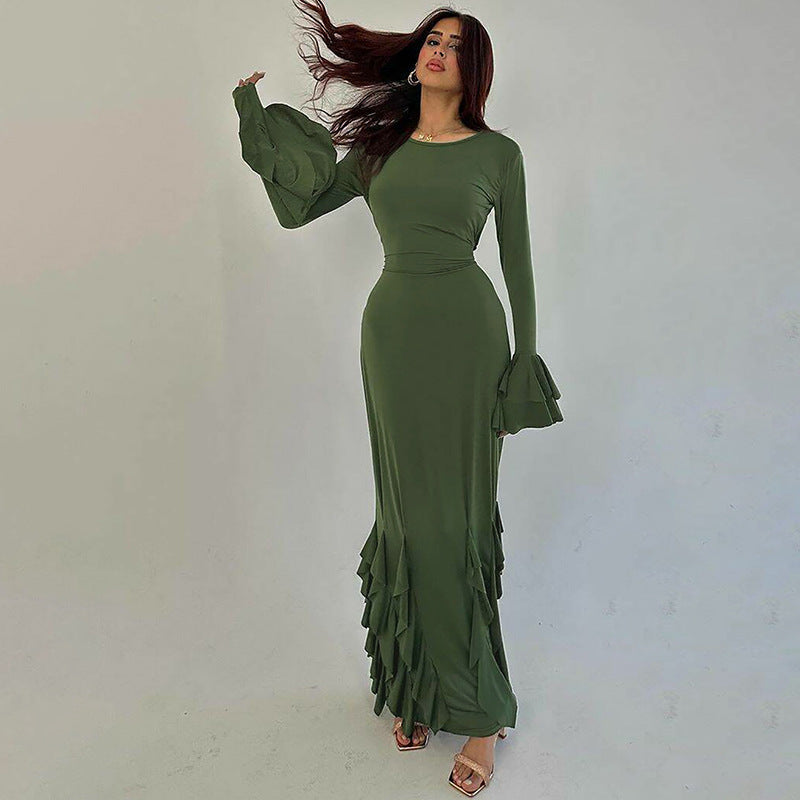 Slim Lace Long Sleeves Dress
