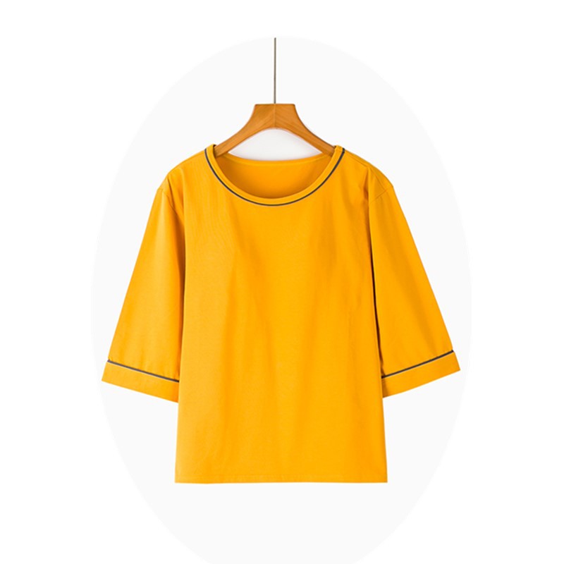 Cup Integrated Three-quarter Long-sleeved T-shirt Casual Home Wear