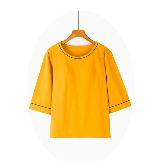 Cup Integrated Three-quarter Long-sleeved T-shirt Casual Home Wear