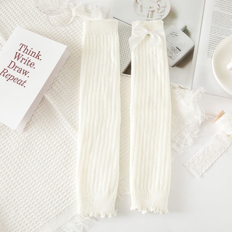 Cute Bow Solid Color Foot Sock
