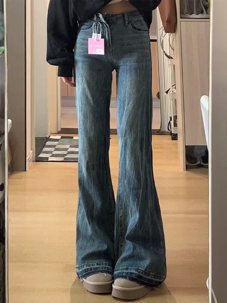 Chic Retro Bootcut Denim Jeans For Fall With A Premium Elevated Vibe