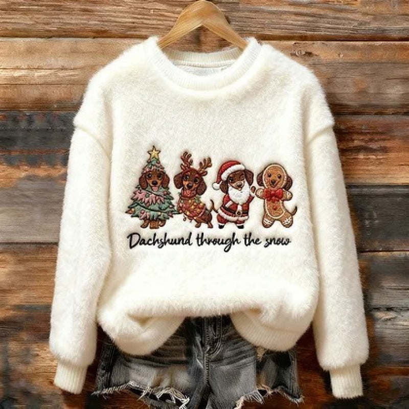 Cross-border Women's Clothing Amazon Independent Station Autumn And Winter Christmas Cute Hooded Sweatshirt Flannel Women's Long-sleeved Shirt