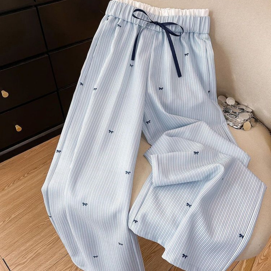 Women's Drawstring High-Waisted Straight Leg Casual Pants