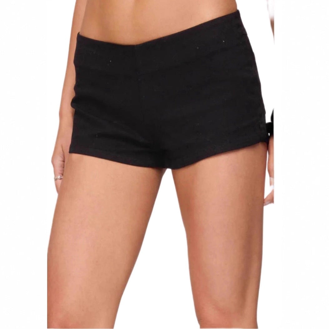 Slim-fit Womens Denim Shorts With A Hidden Side Zipper