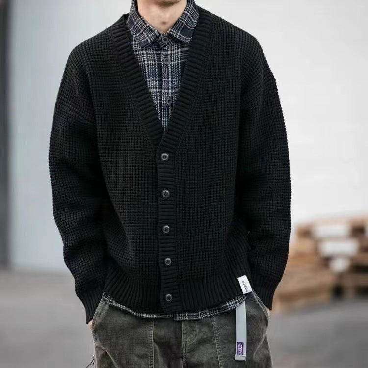 Retro Fashionable Knitted Cardigan Men's Sweater