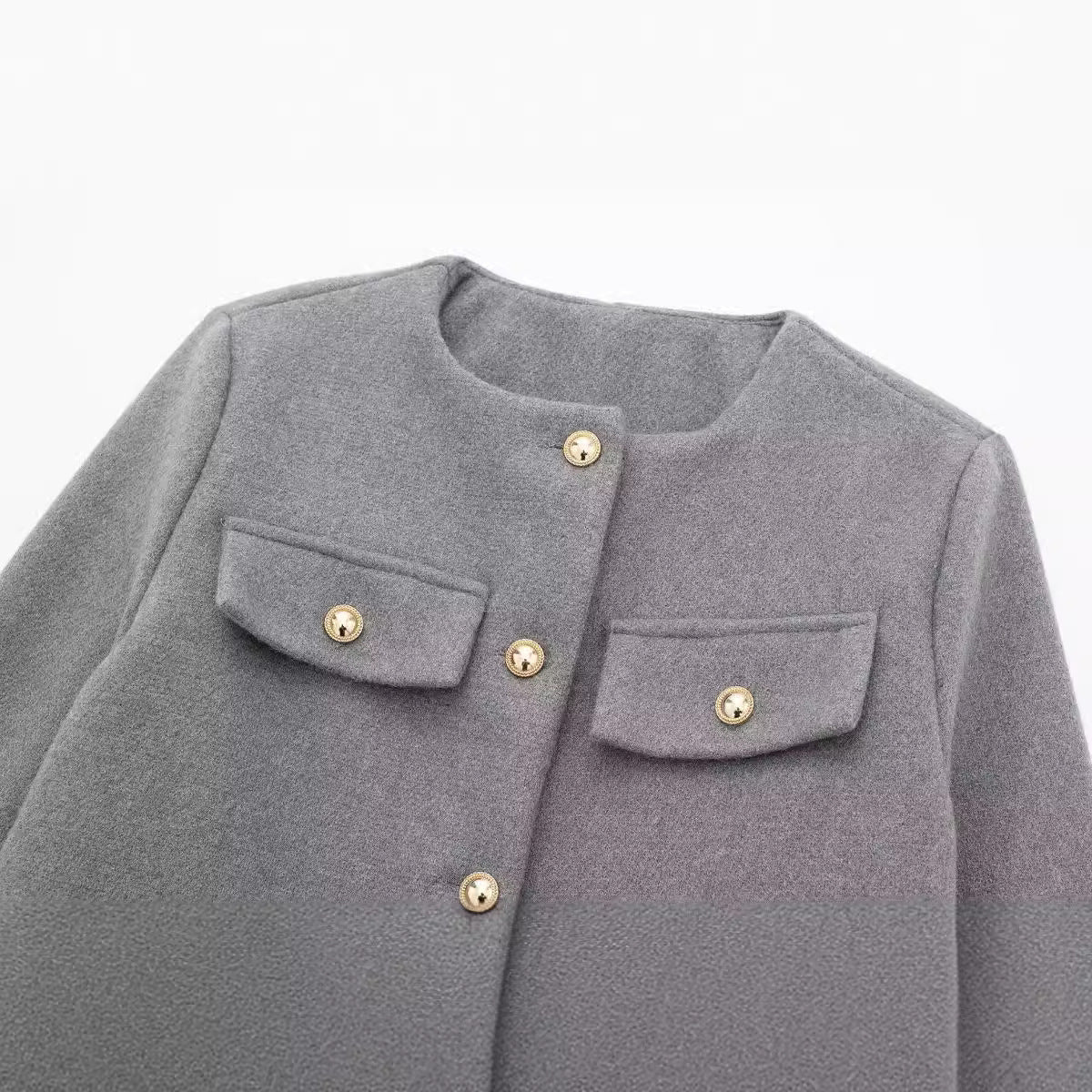 Fashion Casual All-match Flip Trim Short Coat