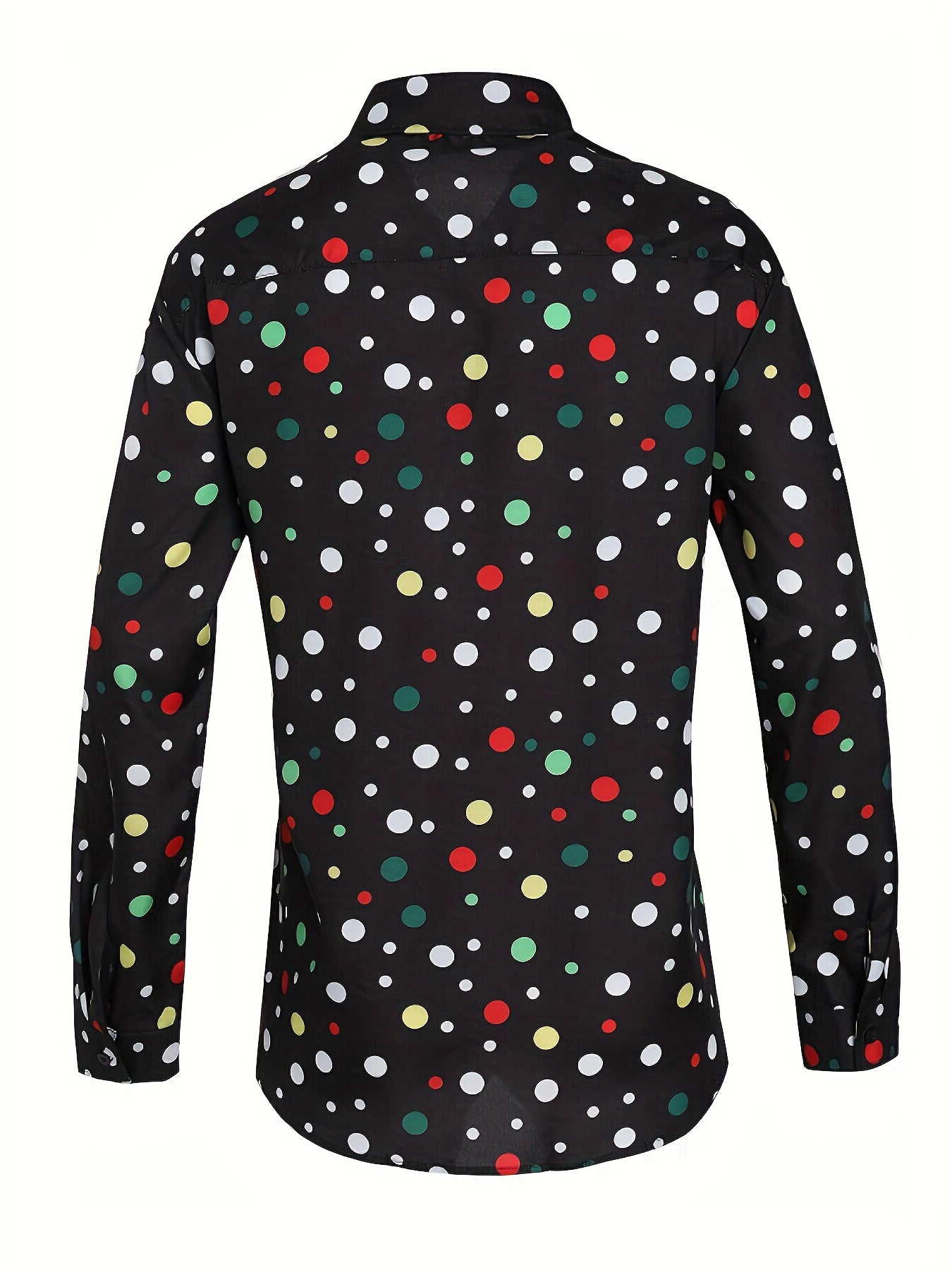Casual And Versatile Long-sleeved Shirt With Polka Dot Prints For Teenagers And Men