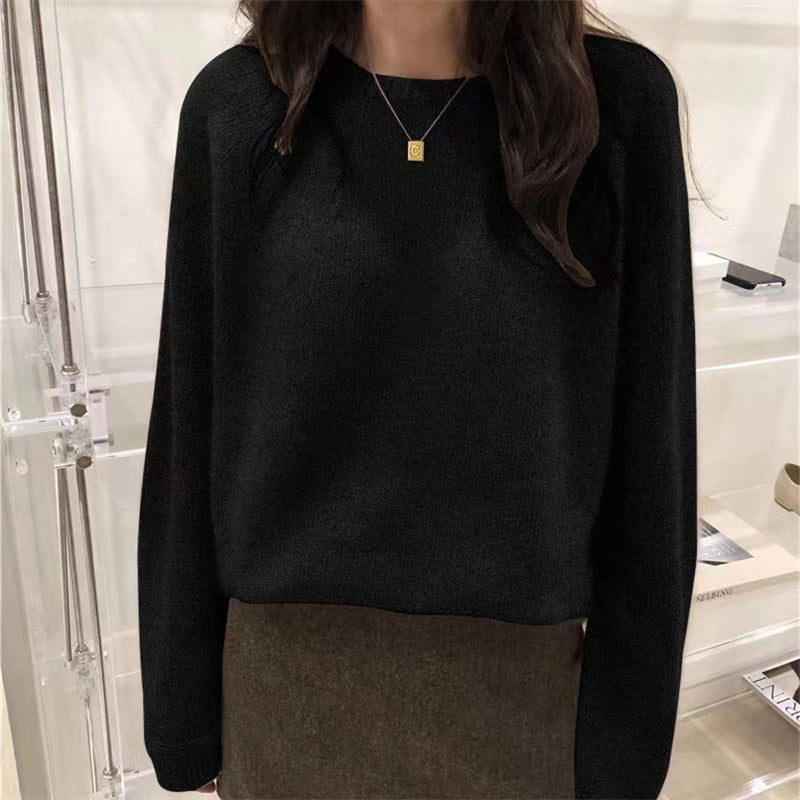Korean-style Casual Solid-color Figure-flattering Sweater