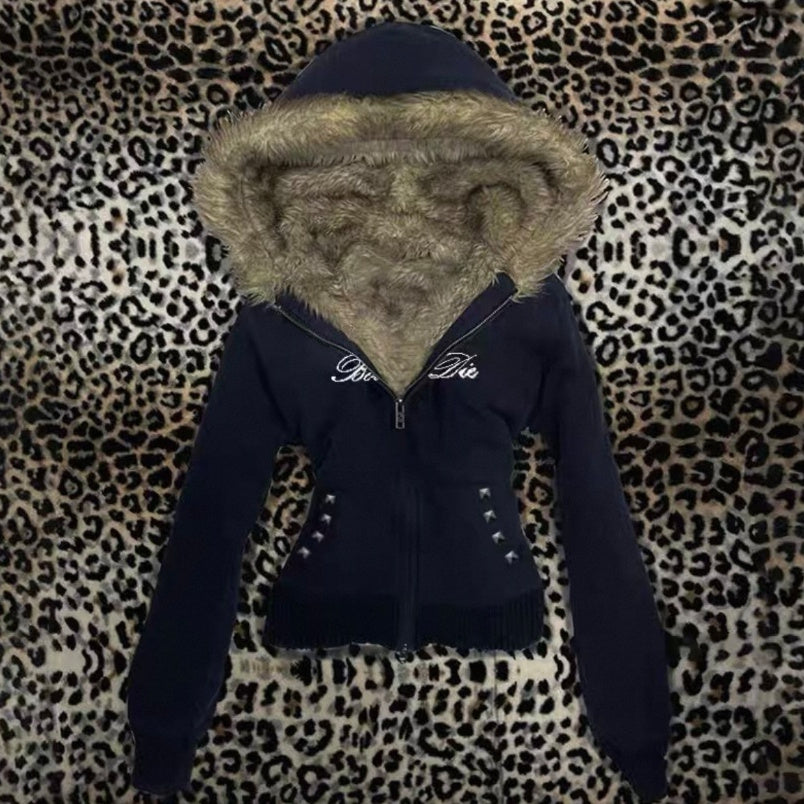 Womens Zip-Up Hoodie In Harajuku Style